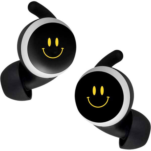 Black Happy Face Google Pixel Buds Skin